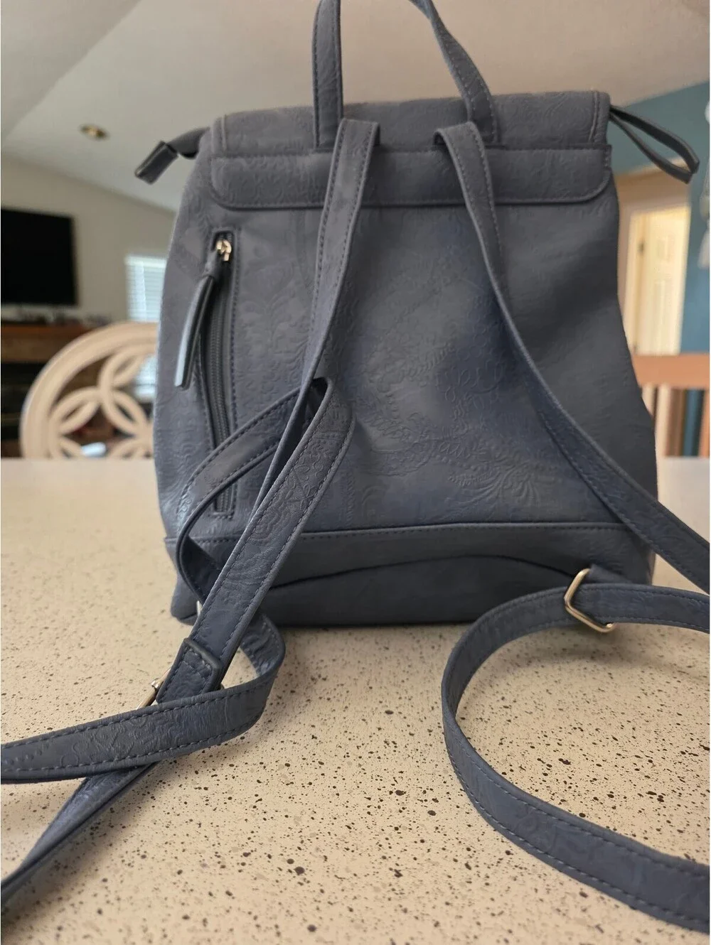 JuniSac Embossed Gray Travel Backpack with Adjustable Straps - Never used